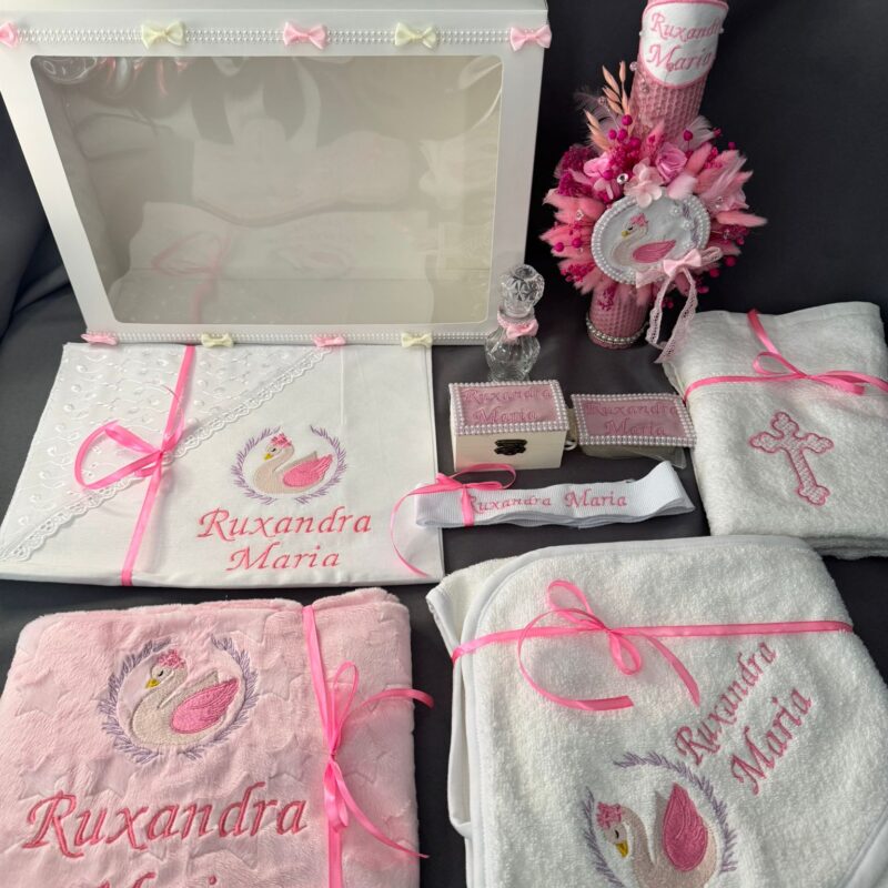 Set Lebada cutie capac transparent