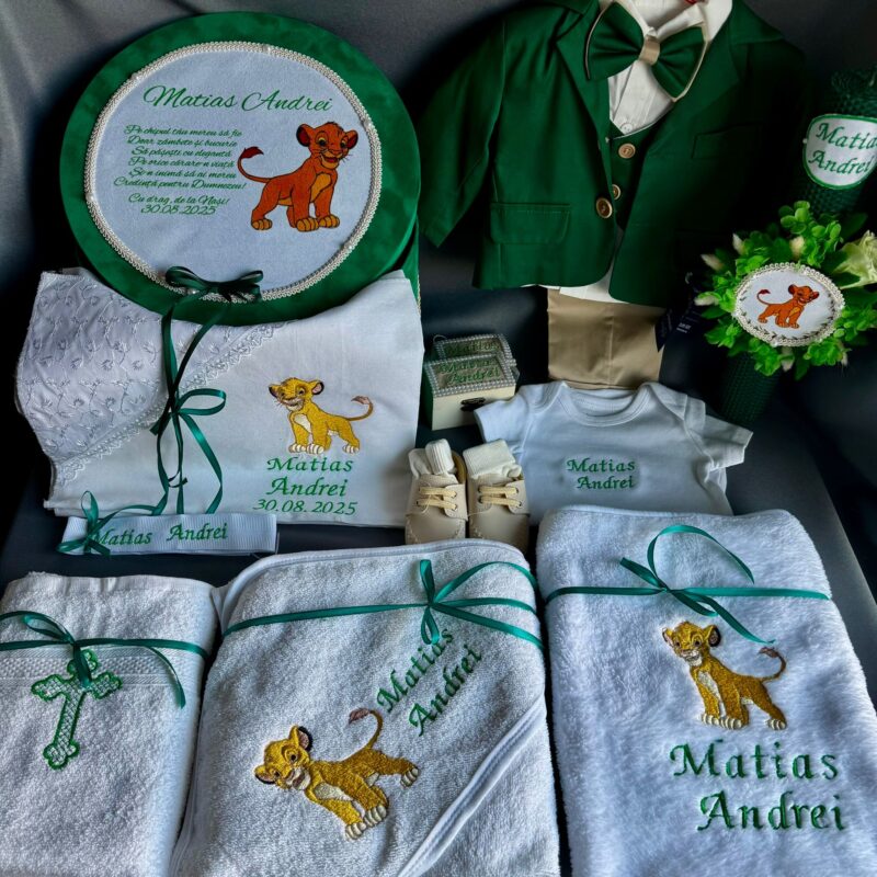 Set Trusou Botez Personalizat Regele Leu