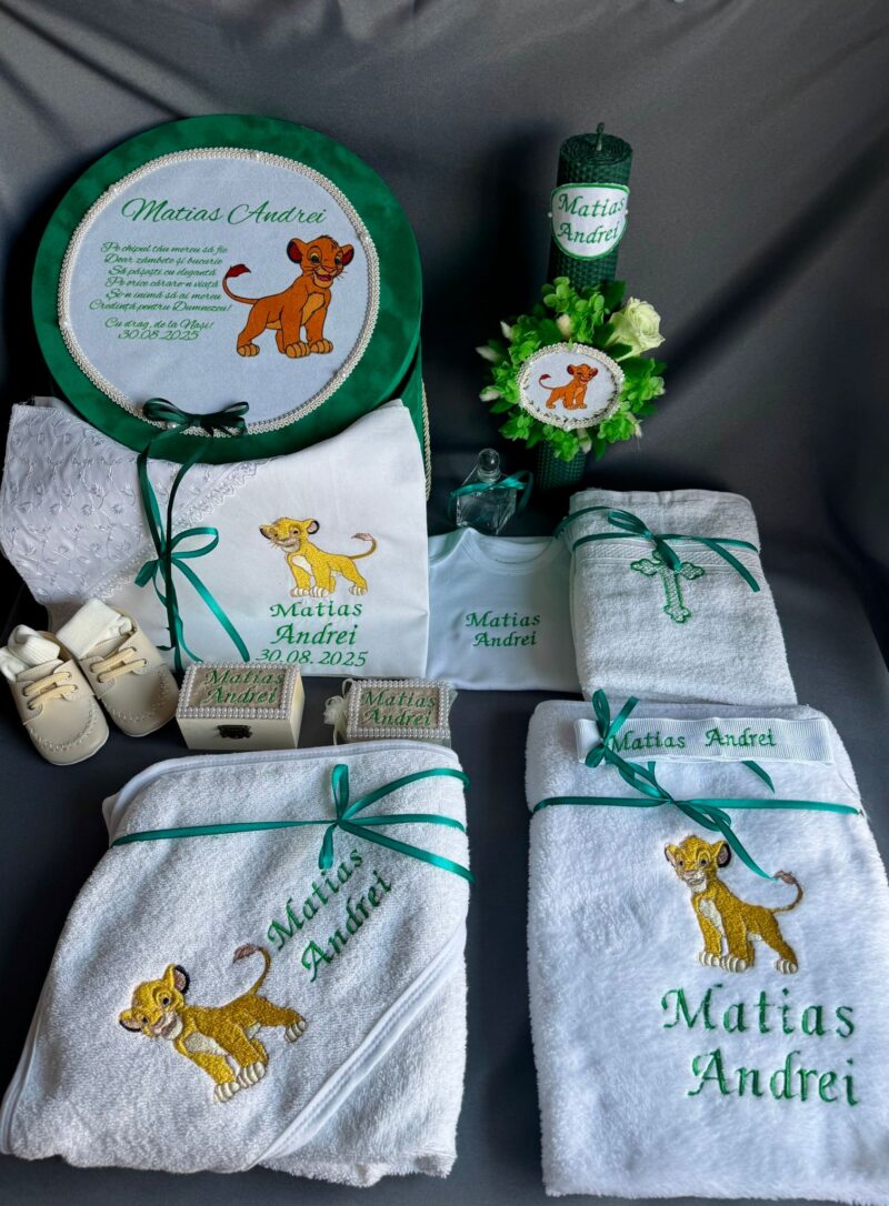 Set Trusou Botez Personalizat Regele Leu