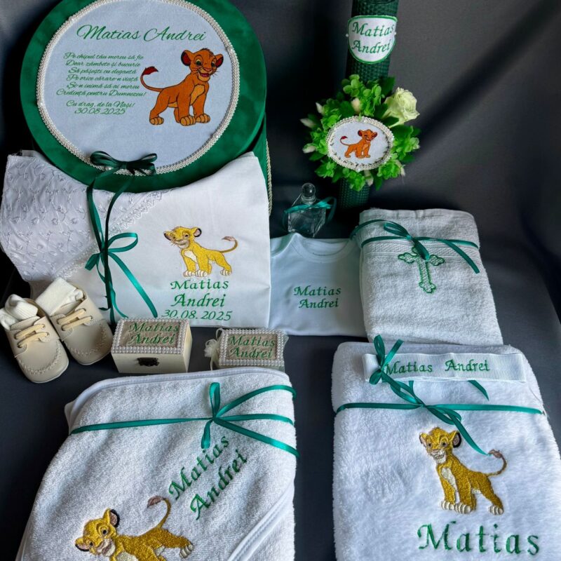 Set Trusou Botez Personalizat Regele Leu