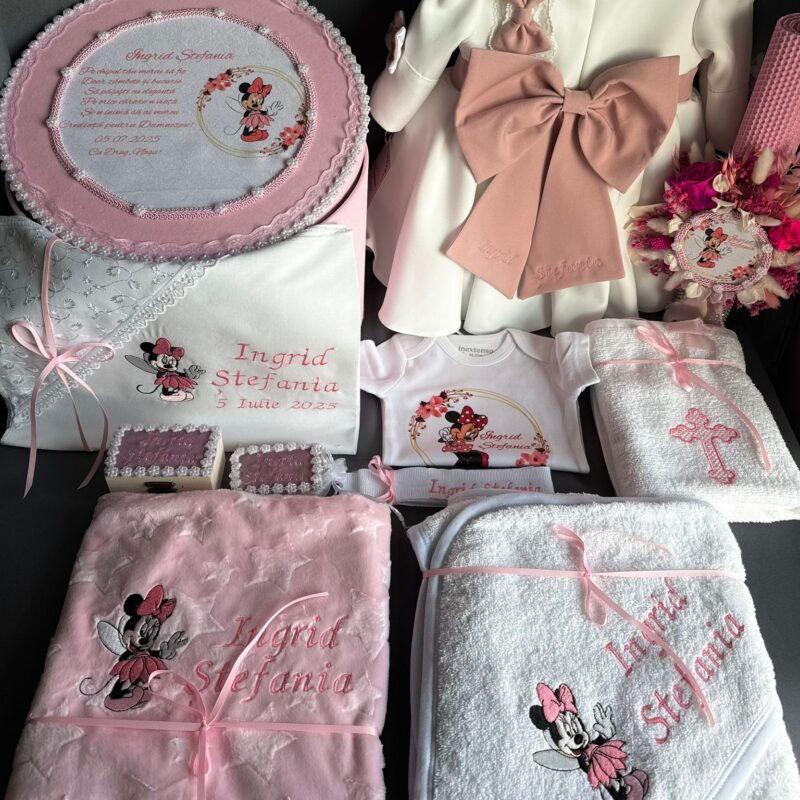 Set trusou Minnie complet cu rochita alba