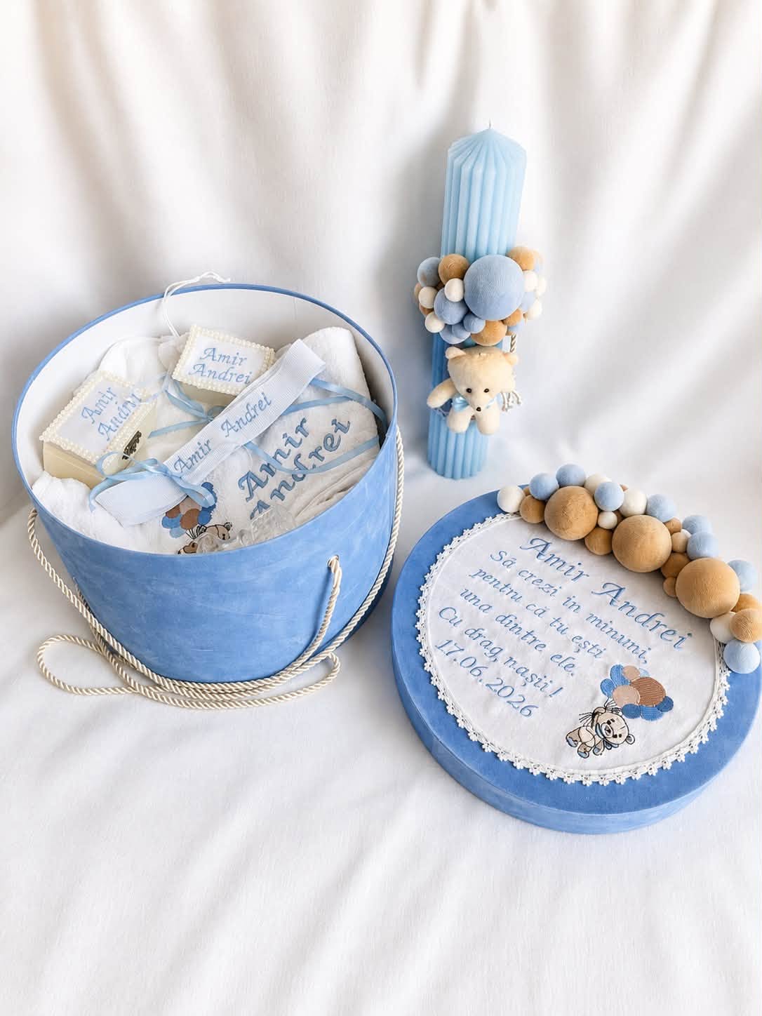 Set Trusou Botez Personalizat Ursulet Bleo