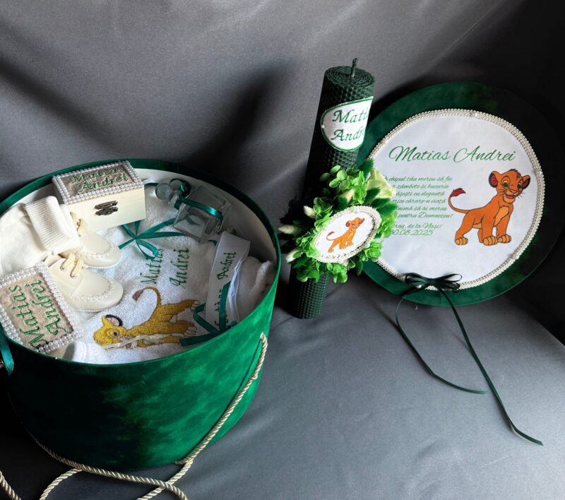 Set Trusou Botez Personalizat Regele Leu