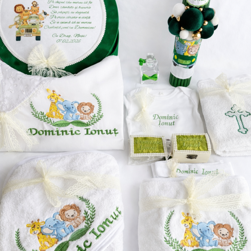 Set Trusou Botez Personalizat Safari