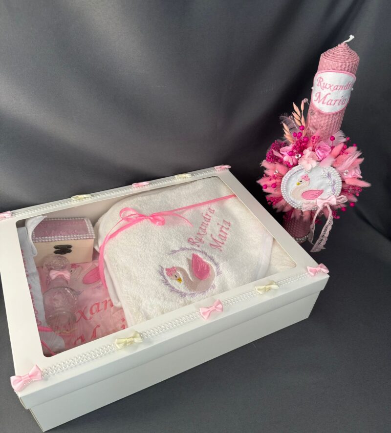 Set Lebada cutie capac transparent