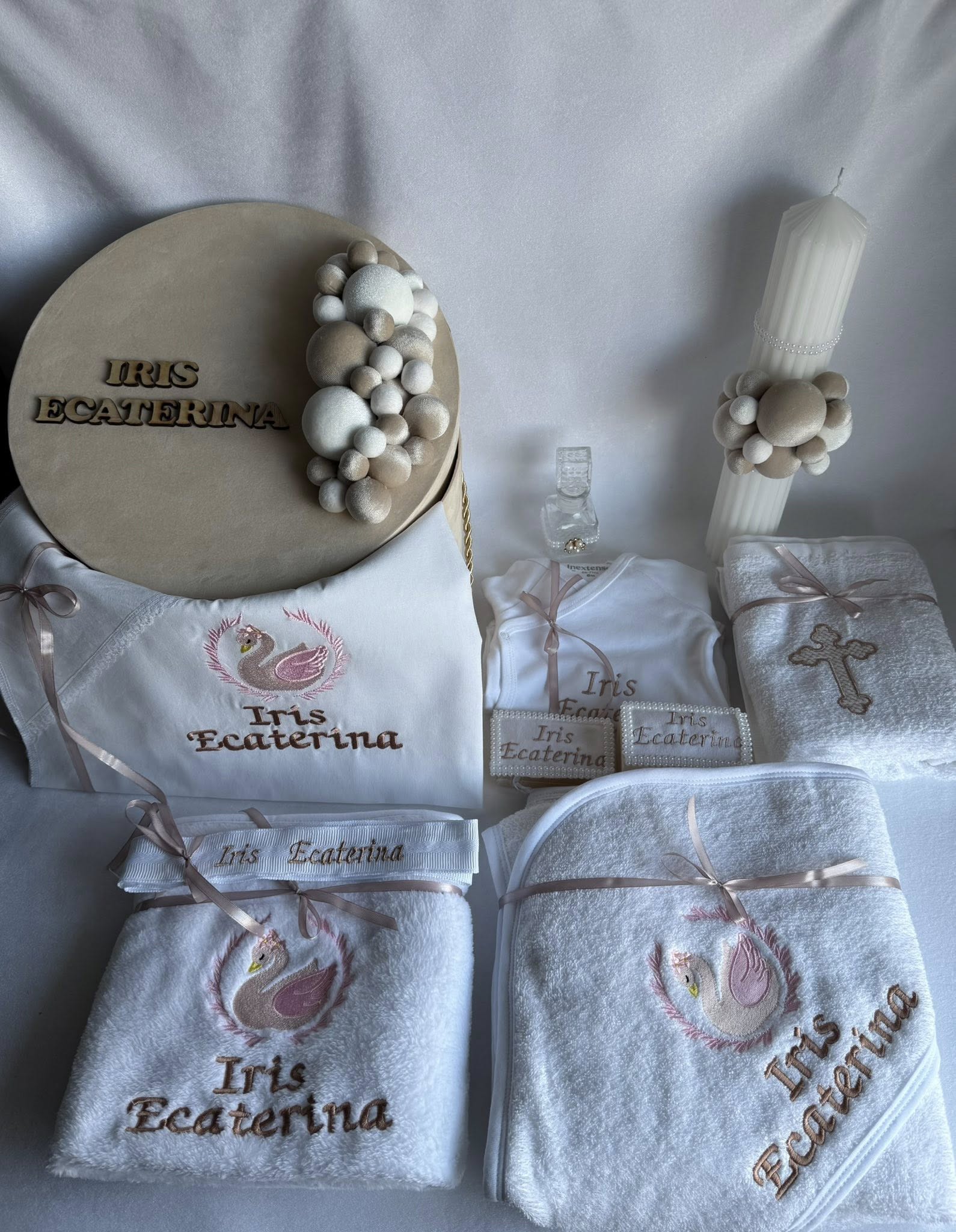 Set Trusou Botez Personalizat Lebada