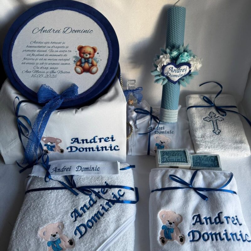 Set Trusou Botez Personalizat Ursulet
