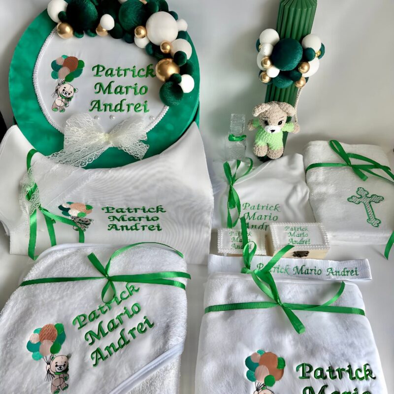 Set Trusou Botez Personalizat Ursulet Crosetat