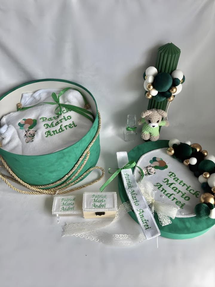 Set Trusou Botez Personalizat Ursulet Crosetat