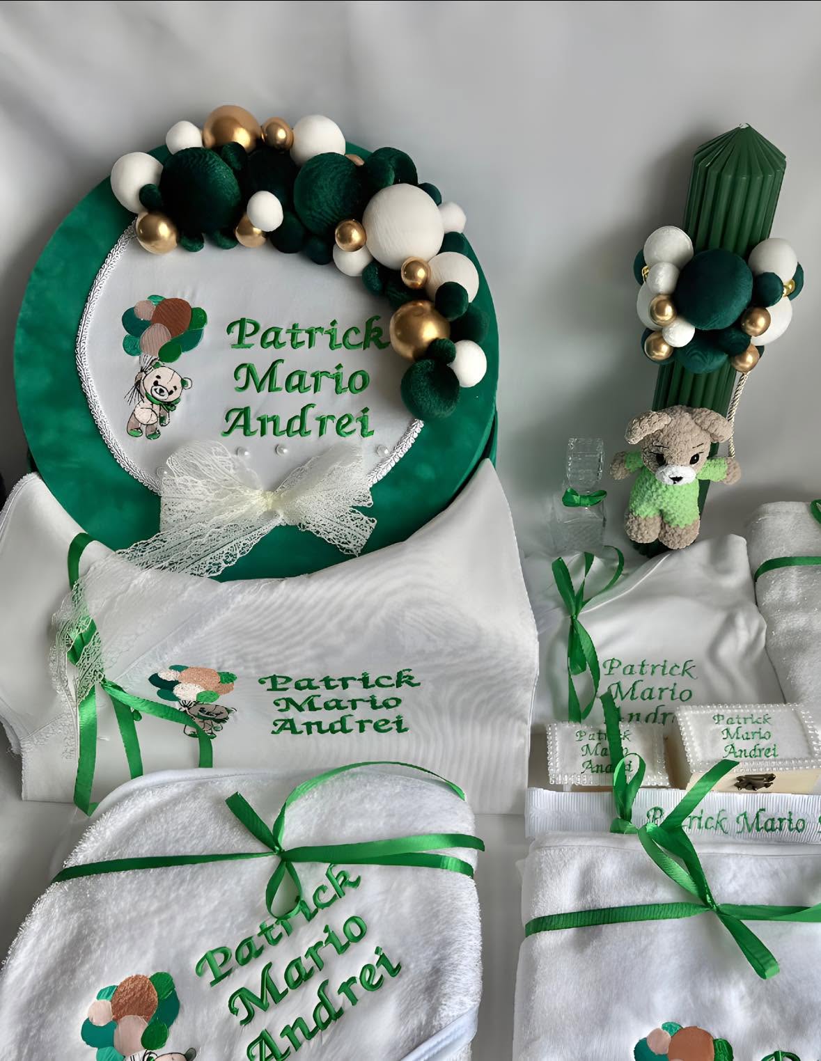 Set Trusou Botez Personalizat Ursulet Crosetat