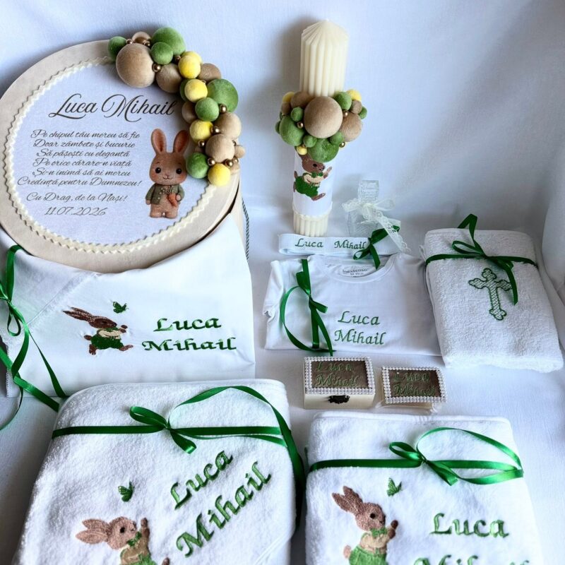 Set Trusou Botez Personalizat Iepure