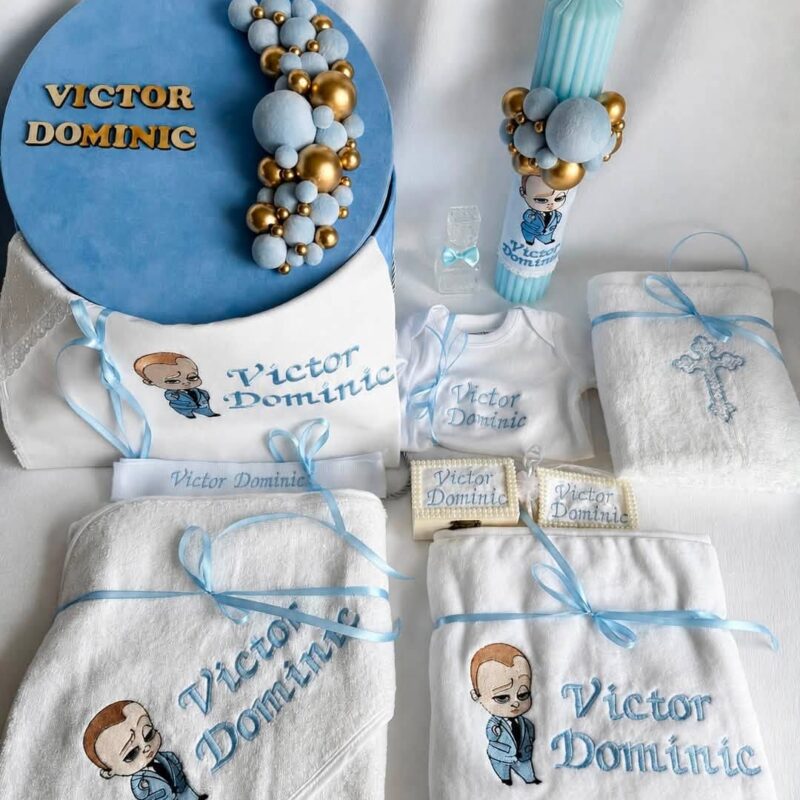 Set Trusou Botez Personalizat Baby Boss Saten